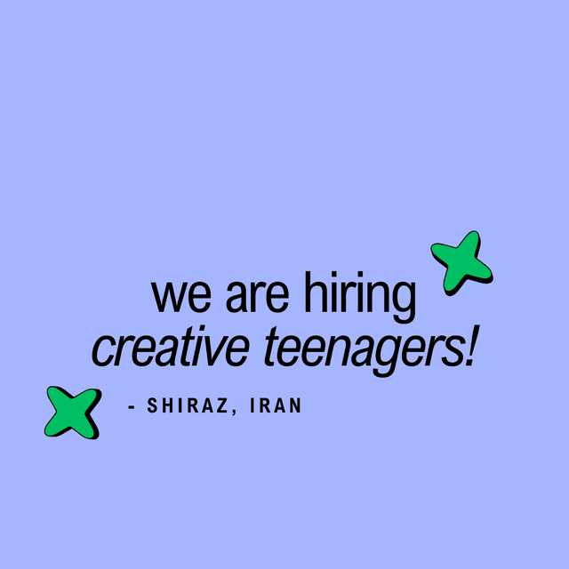 Hiring slide banner for @YXNSTUDIO